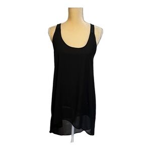 Lush black‎ sleeveless high low blouse size Small